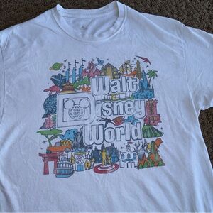 Walt Disney World White Graphic Tee opening day attraction list large